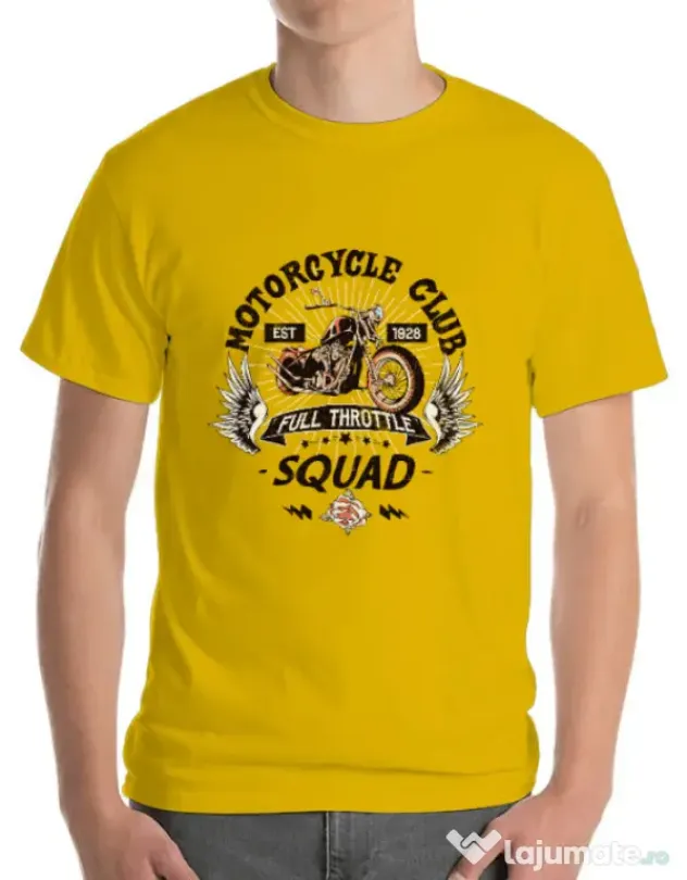 Tricou ADLER barbat Motorcycle club Galben