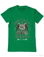 Tricou ADLER barbat Highway 66 Verde mediu