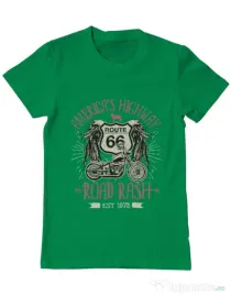 Tricou ADLER barbat Highway 66 Verde mediu