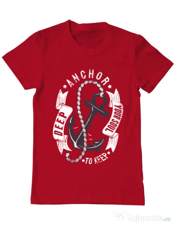 Tricou ADLER barbat Anchor your soul Rosu