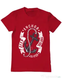 Tricou ADLER barbat Anchor your soul Rosu