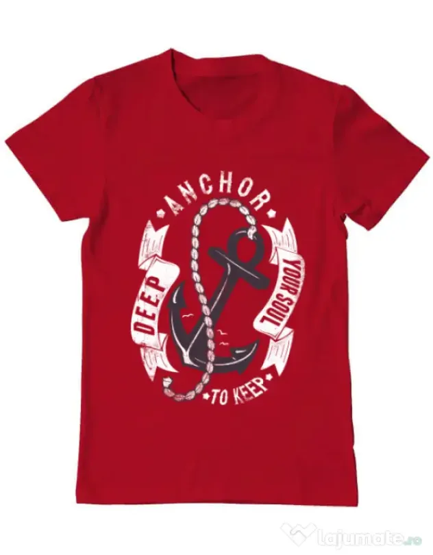 Tricou ADLER barbat Anchor your soul Rosu