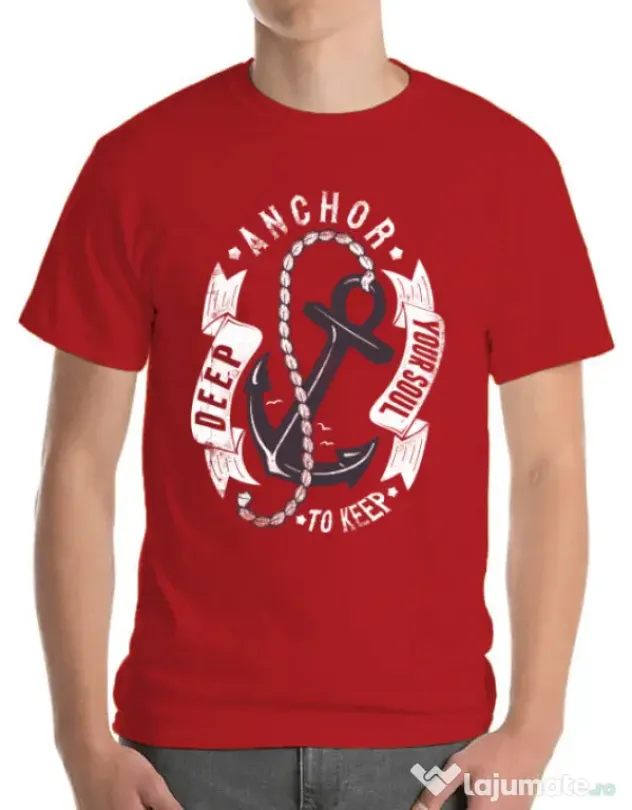Tricou ADLER barbat Anchor your soul Rosu