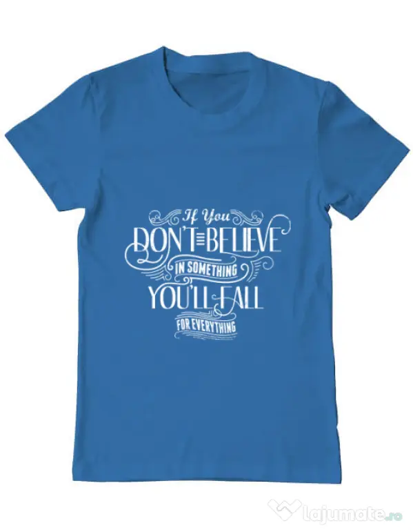 Tricou ADLER barbat Believe in something Albastru azuriu
