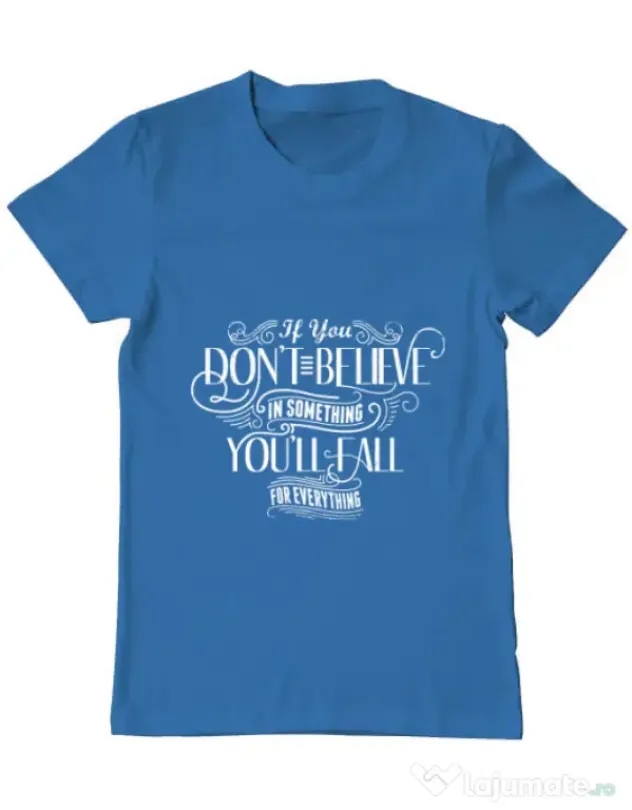 Tricou ADLER barbat Believe in something Albastru azuriu
