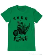 Tricou ADLER barbat Born to ride Verde mediu