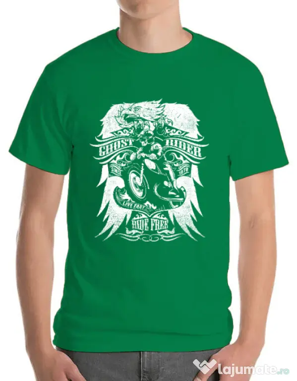 Tricou ADLER barbat Ghost rider Verde mediu