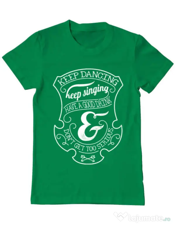 Tricou ADLER barbat Keep dancing Verde mediu