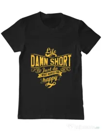 Tricou ADLER barbat Life is so damn short Negru