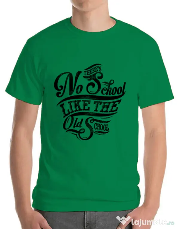 Tricou ADLER barbat Old school typography Verde mediu