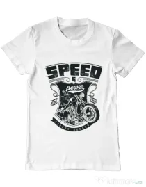 Tricou ADLER barbat Speed and power Alb