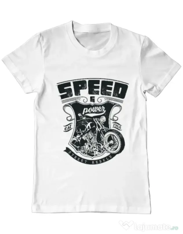 Tricou ADLER barbat Speed and power Alb