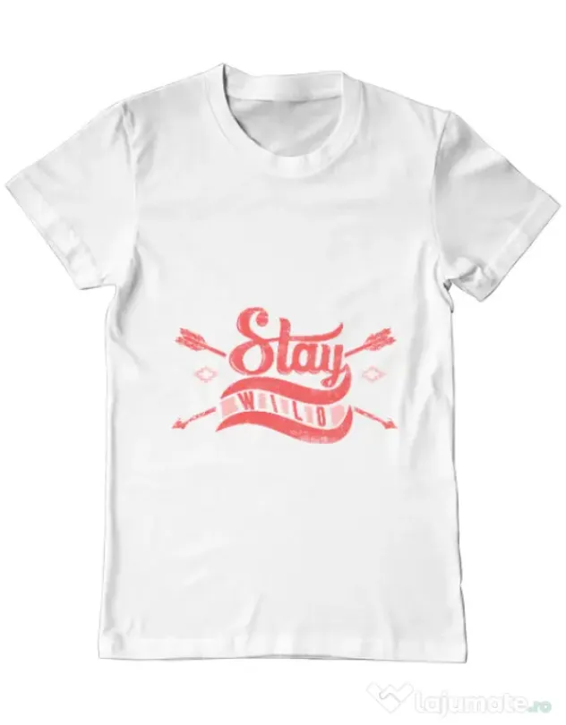 Tricou ADLER barbat Stay wild Alb