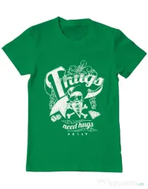 Tricou ADLER barbat Thugs need hugs Verde mediu