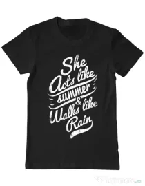 Tricou ADLER barbat She acts like summer Negru