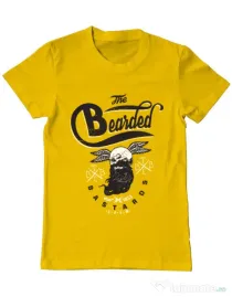 Tricou ADLER barbat The bearded bastards Galben