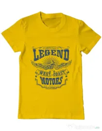 Tricou ADLER barbat West coast motors Galben