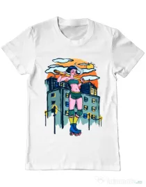 Tricou ADLER barbat Bad girl Alb