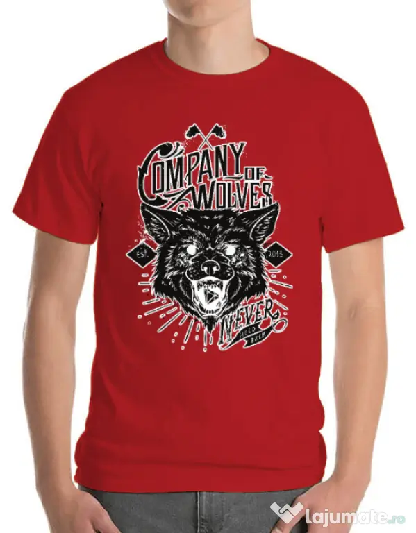 Tricou ADLER barbat Company of wolves Rosu