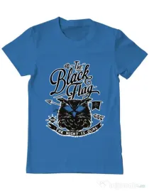 Tricou ADLER barbat The black flag owl Albastru azuriu