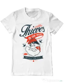 Tricou ADLER barbat Thieves in the Night Alb