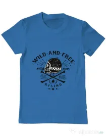 Tricou ADLER barbat Wild and free Albastru azuriu