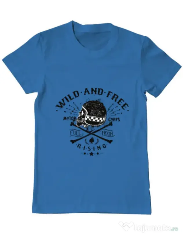 Tricou ADLER barbat Wild and free Albastru azuriu