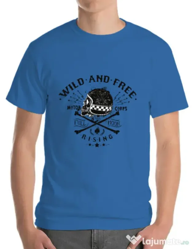 Tricou ADLER barbat Wild and free Albastru azuriu