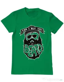 Tricou ADLER barbat Can i buy you a beard Verde mediu