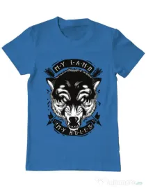 Tricou ADLER barbat My Land My Rules Albastru azuriu