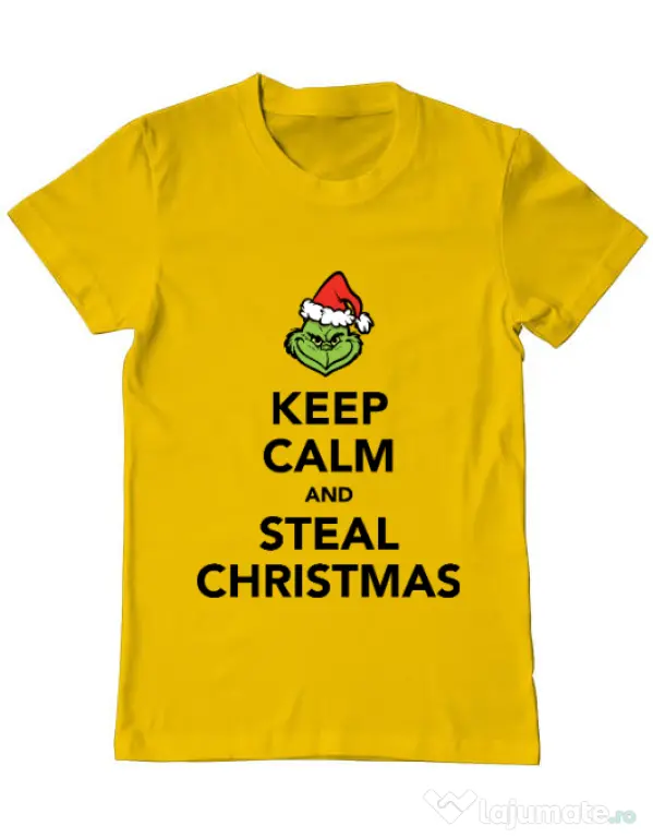 Tricou ADLER barbat Steal Christmas Galben