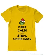 Tricou ADLER barbat Steal Christmas Galben