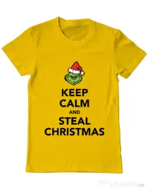 Tricou ADLER barbat Steal Christmas Galben