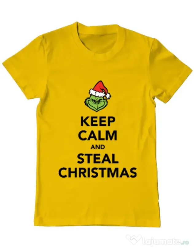 Tricou ADLER barbat Steal Christmas Galben