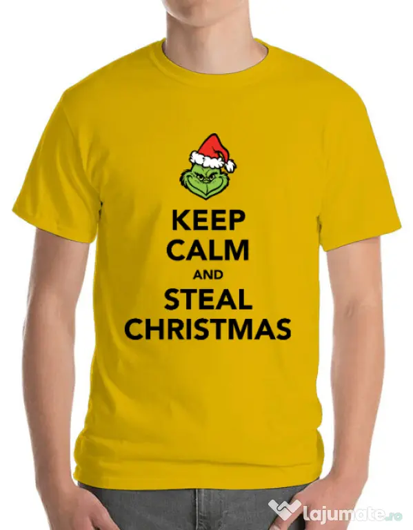 Tricou ADLER barbat Steal Christmas Galben