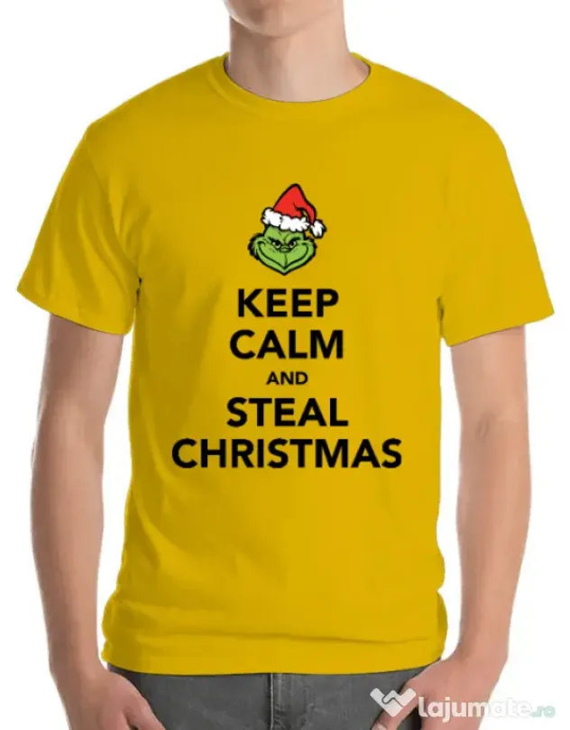 Tricou ADLER barbat Steal Christmas Galben