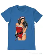 Tricou ADLER barbat Sexy Santa Girl Albastru azuriu