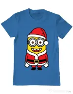 Tricou ADLER barbat Santa minions Albastru azuriu