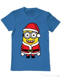 Tricou ADLER barbat Santa minions Albastru azuriu