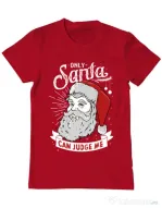 Tricou ADLER barbat Only santa can judge me Rosu