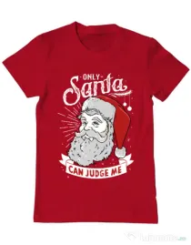 Tricou ADLER barbat Only santa can judge me Rosu