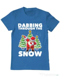 Tricou ADLER barbat Dabbing Santa Albastru azuriu
