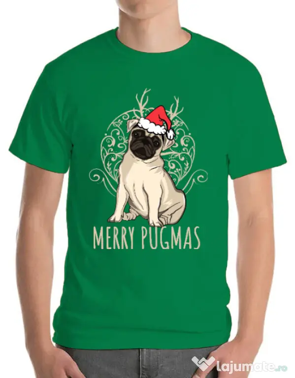 Tricou ADLER barbat Merry pugmas Verde mediu