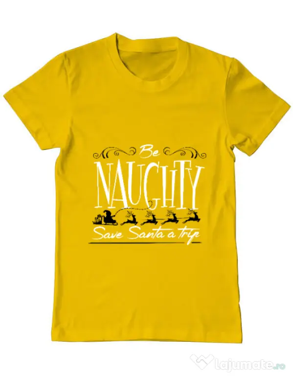 Tricou ADLER barbat Be naughty Galben