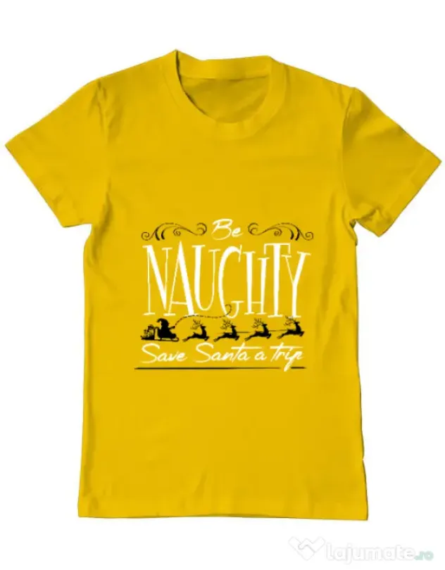 Tricou ADLER barbat Be naughty Galben