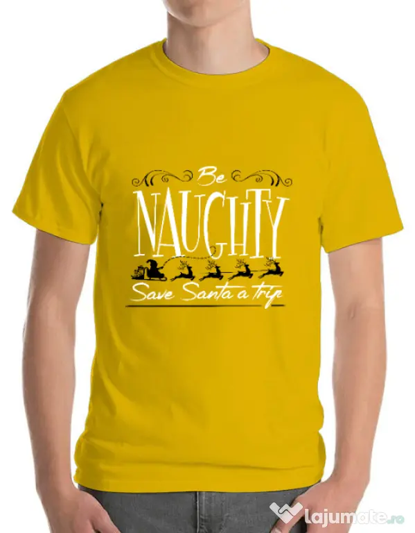 Tricou ADLER barbat Be naughty Galben