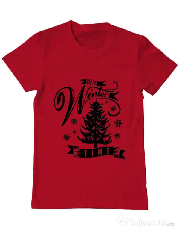 Tricou ADLER barbat Winter time Rosu