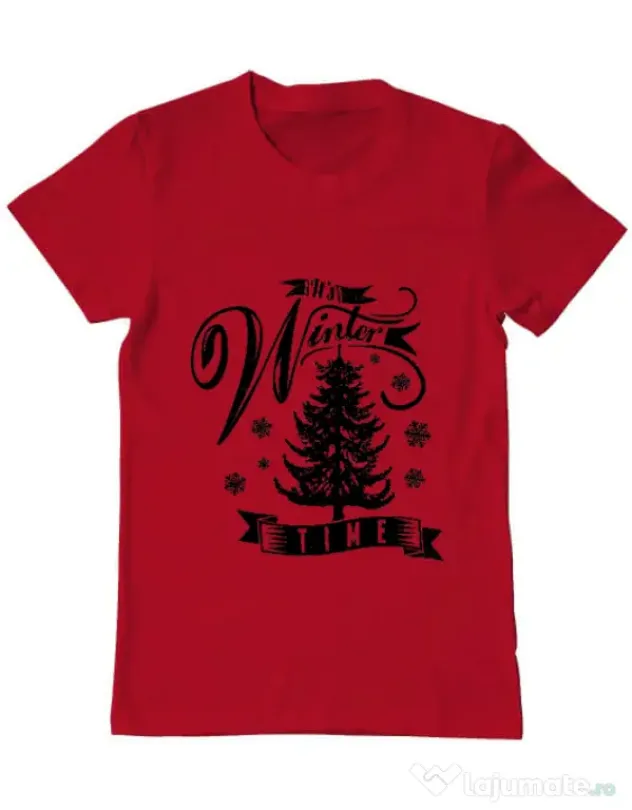 Tricou ADLER barbat Winter time Rosu