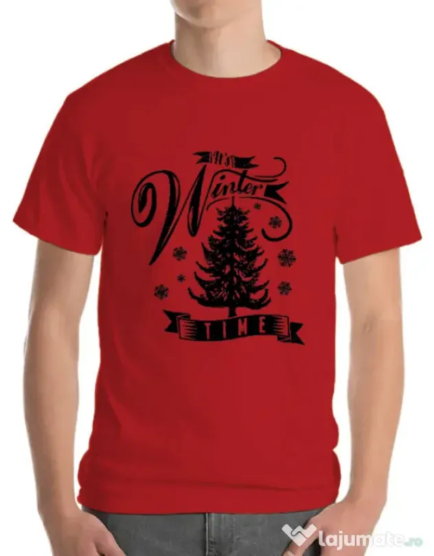 Tricou ADLER barbat Winter time Rosu