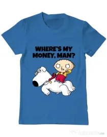 Tricou ADLER barbat Where s my money Albastru azuriu
